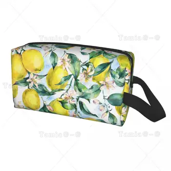 Fashion Tropical Fruit Summer Lemon Travel Toiletry Bag Women Makeup Cosmetic Bag Beauty Storage Dopp Kit
