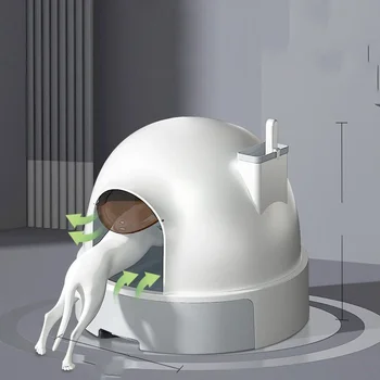 Korpusas Automatinis padėklas Kačių lovos narvai Vila Lauko kačių lovos Uždaras dizainas Caja De Arena Kačių priedai