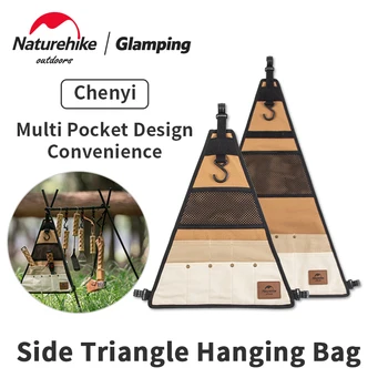 Naturehike Multi Pocket Triangle Pakabinamas krepšys Lauko nešiojami indų priedai Sundries Storage Camping Canvas Storage Bag
