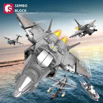 SEMBO BLOKAS J-35 naikintuvų statybiniai blokai Transformuojantis roboto modelis 